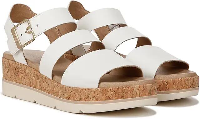 Dr. Scholl's Once Twice Espadrille Platform Wedge Sandal (White/Cork) Women's Sandals Cover