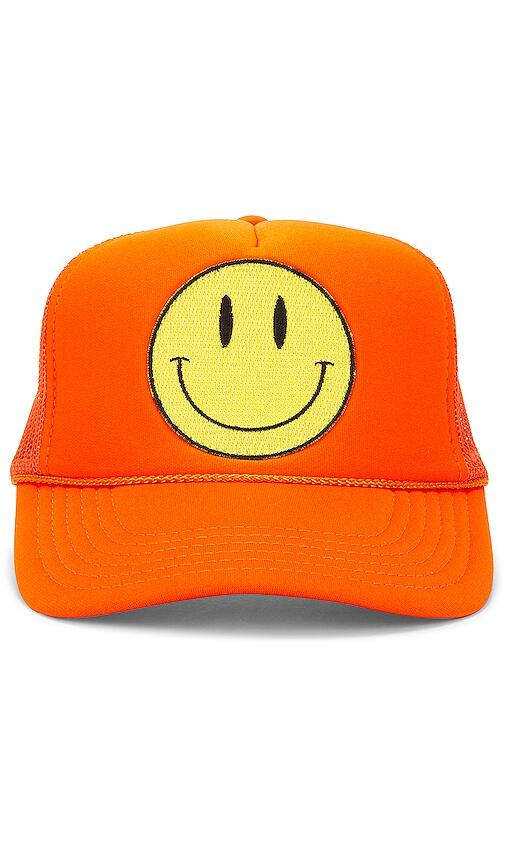 Friday Feelin Smiley Hat in Orange Cover