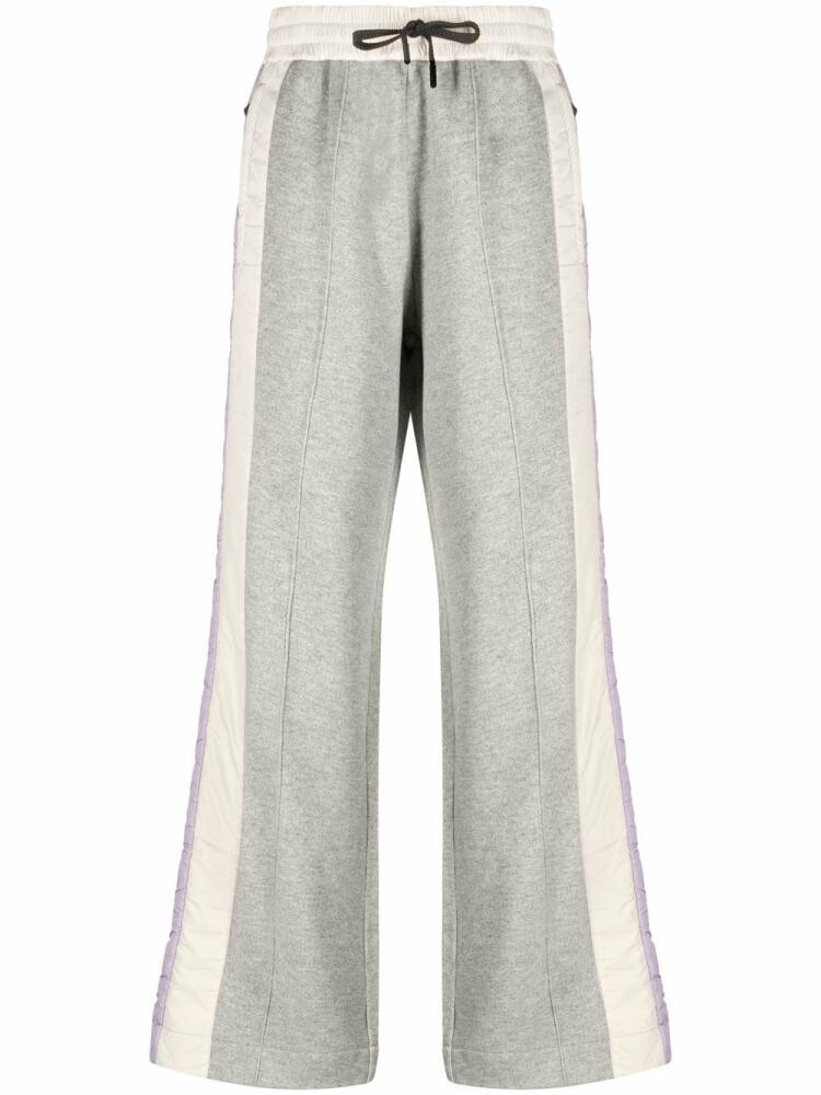 Moncler Grenoble side-stripe wide leg track pants - Grey Cover