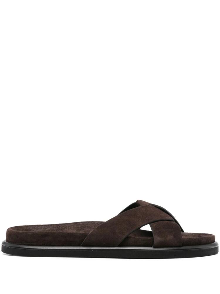 P.A.R.O.S.H. criss-cross suede slides - Brown Cover