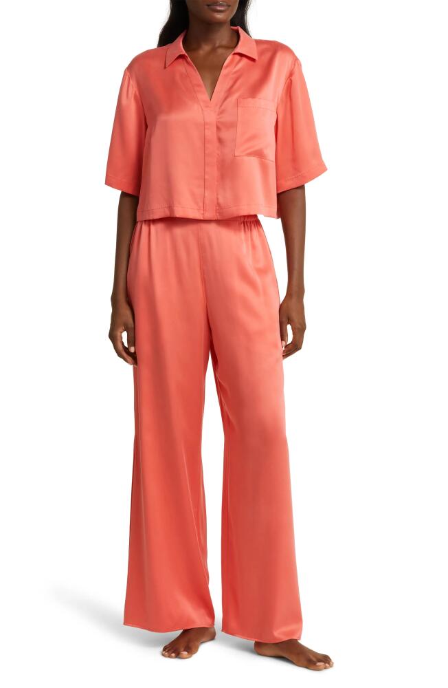 Lunya High Waist Washable Silk Pajamas in Outro Coral Cover