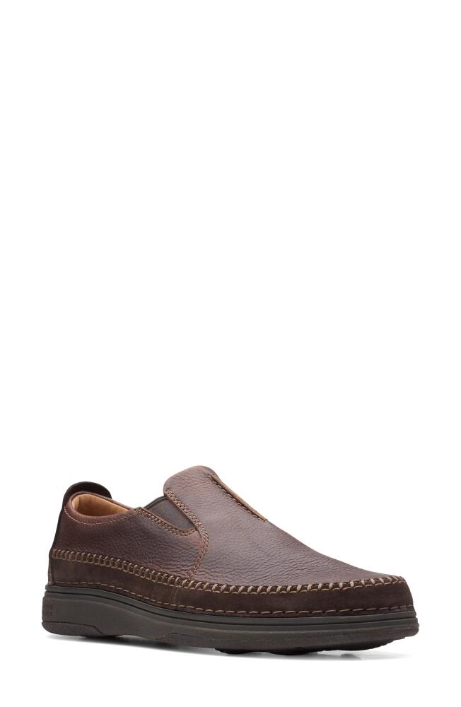 Clarks(r) Nature 5 Walk Slip-On Sneaker in Dark Brown Combi Cover