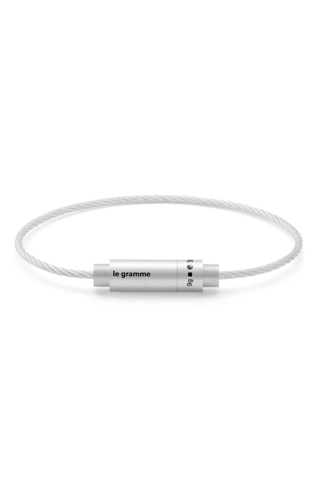 le gramme 9G Brushed Triptych Cable Bracelet in Silver Cover