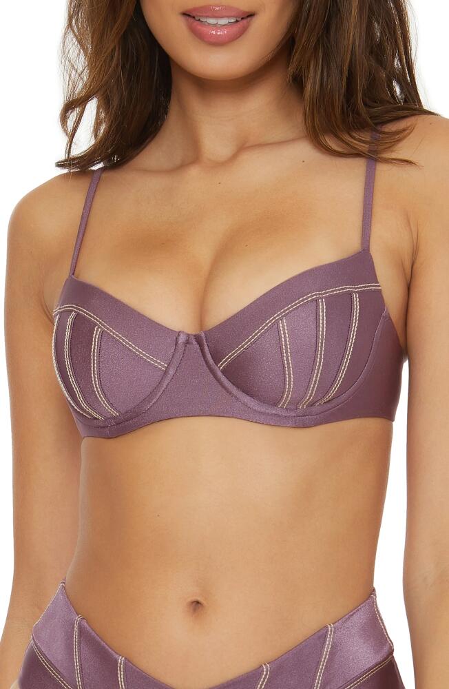 Becca Color Sheen Underwire Bikini Top in Fig Cover