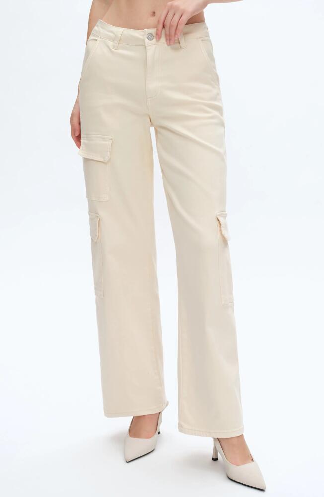 Bayeas High Waist Cargo Wide Leg Jeans in Beige Cover