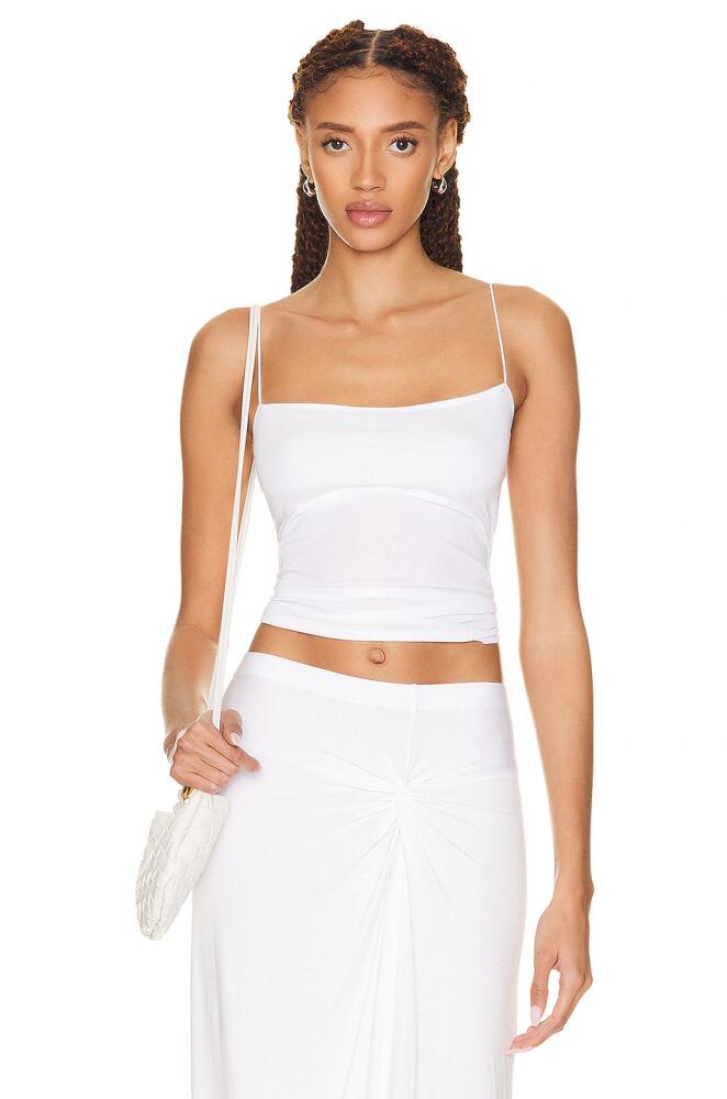 Enza Costa Supima Cotton Essential Strappy Tank in White Cover