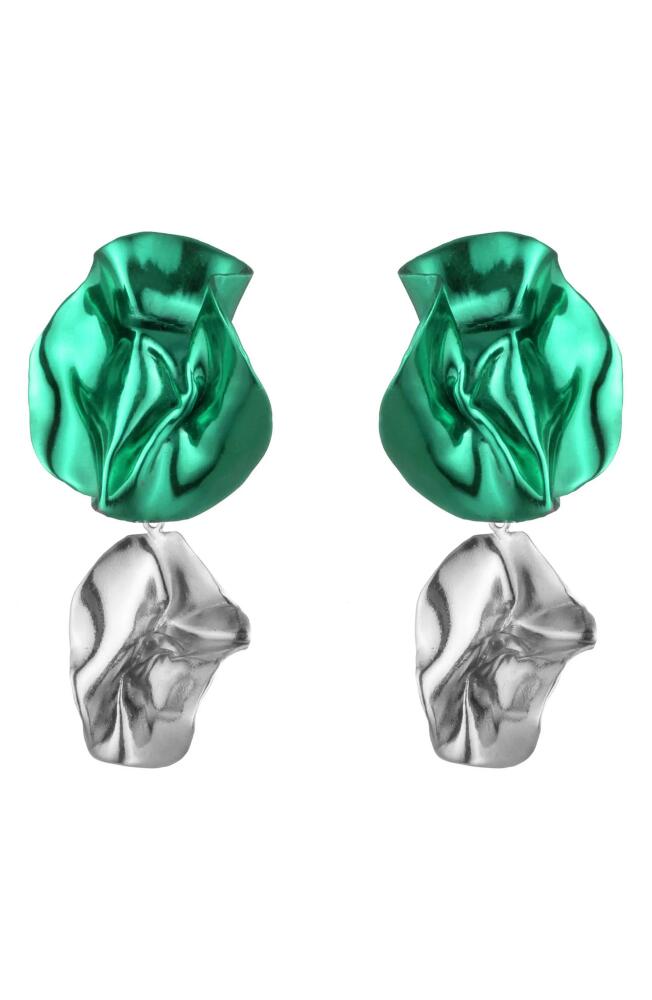 Sterling King Flashback Fold Drop Earrings in Emerald - Silver Cover