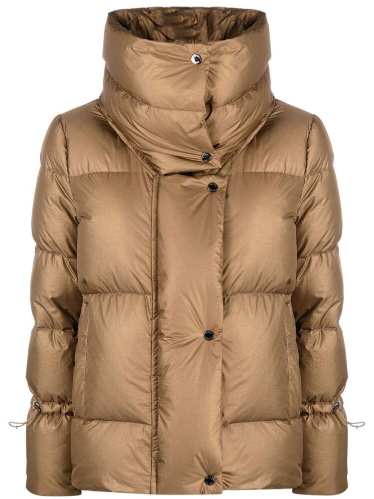 Moorer high neck padded jacket - Brown Cover