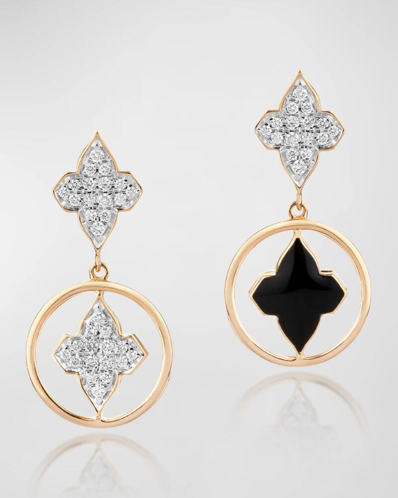 Farah Khan Atelier 18K Yellow Gold Piano Black Mismatch Earrings Cover