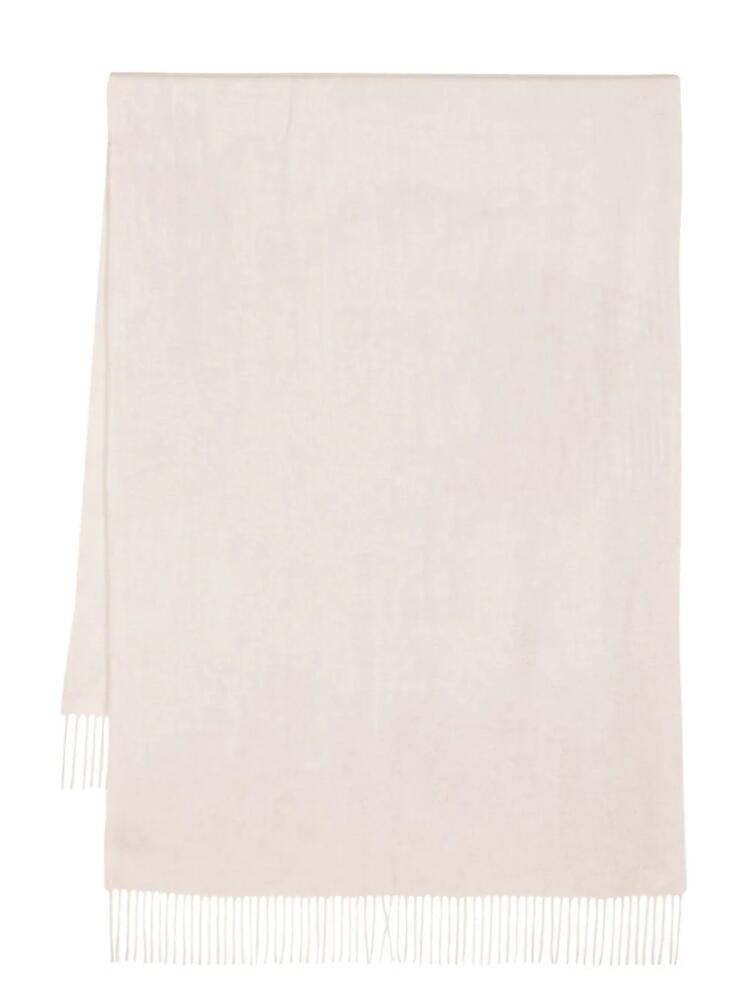 N.Peal fringed cashmere scarf - White Cover