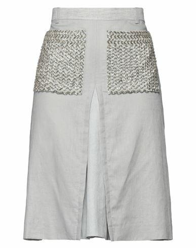 Burberry Woman Midi skirt Light grey Linen Cover