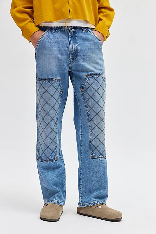 Wrangler Quilted Double Knee Jean in Vintage Denim Light Cover