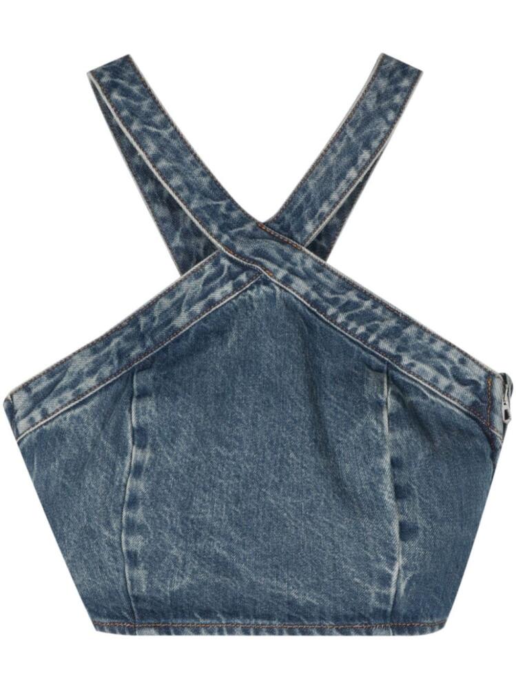 Haikure Kendall cropped denim top - Blue Cover