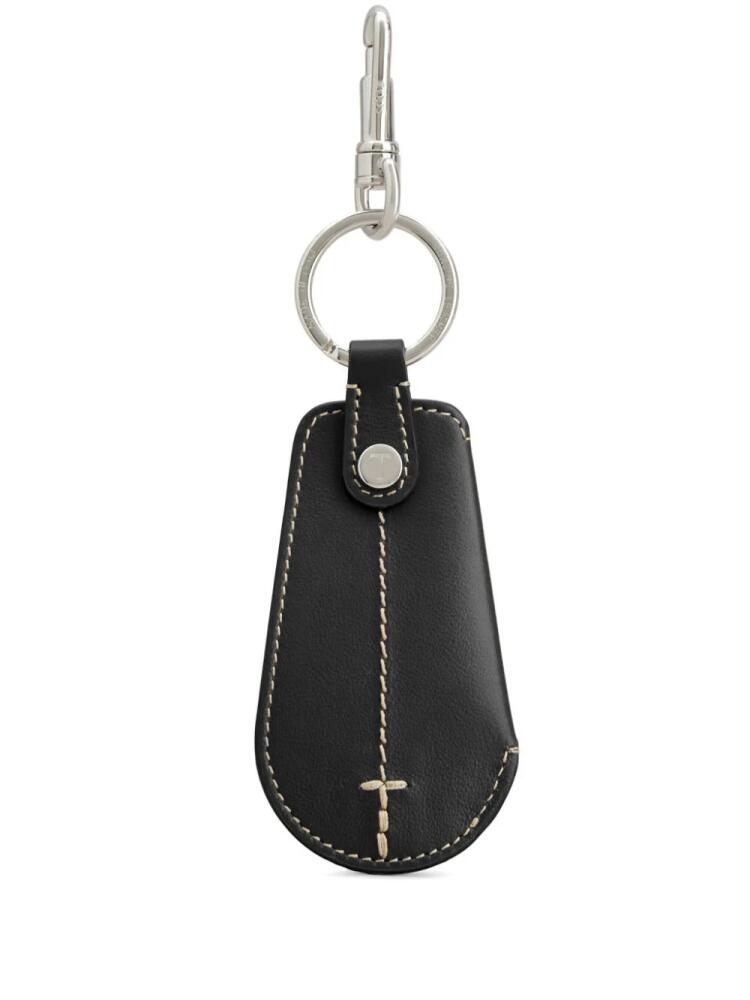 Tod's logo-engraved shoehorn key holder - Black Cover