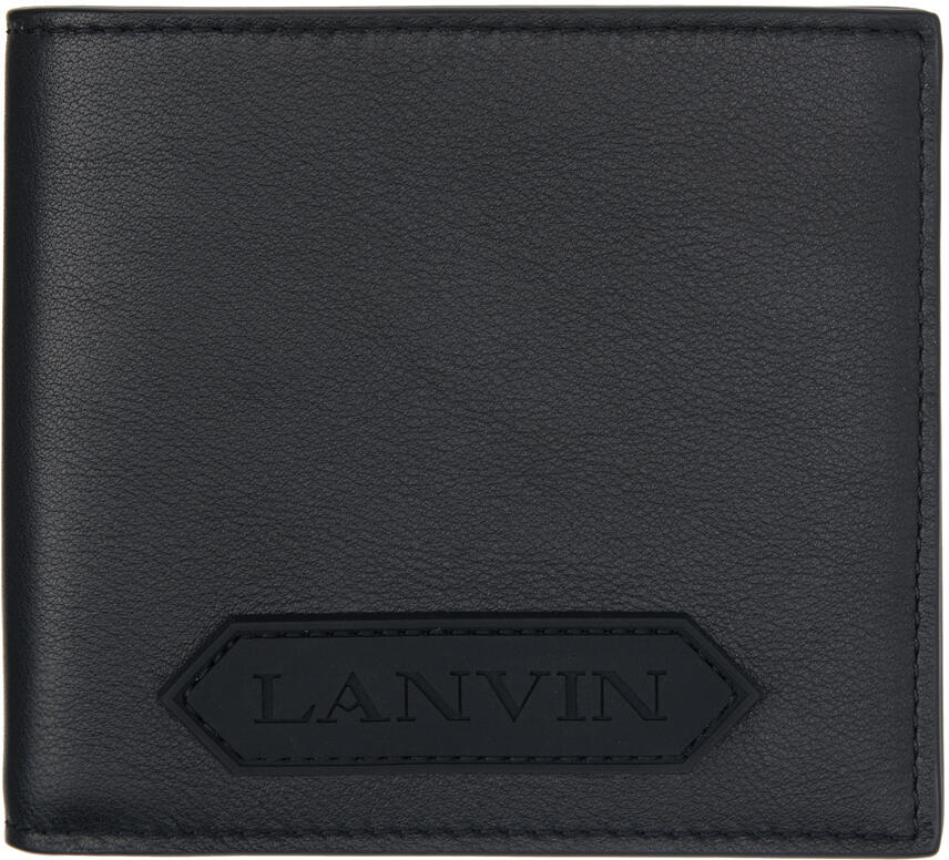 Lanvin Black Rubberized Logo Bifold Wallet Cover