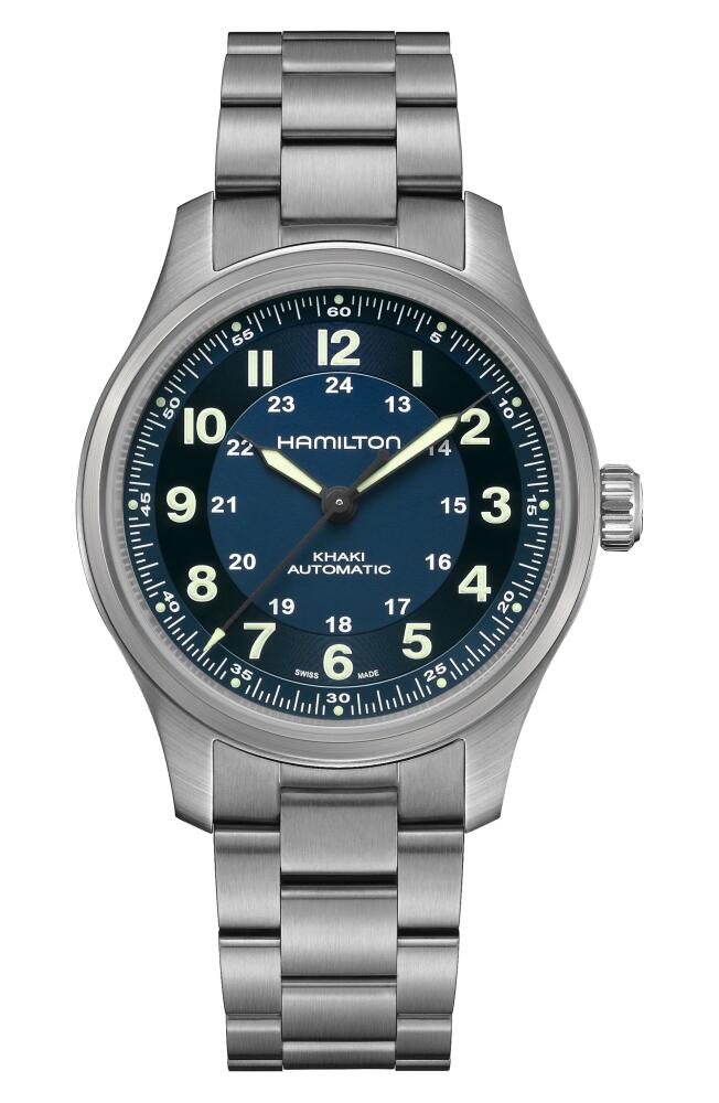 Hamilton Khaki Field Automatic Bracelet Watch, 38mm in Blue Cover