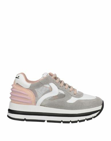 Voile Blanche Woman Sneakers Grey Soft Leather, Textile fibers Cover