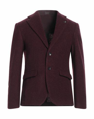 Officina 36 Man Blazer Deep purple Polyester, Virgin Wool Cover