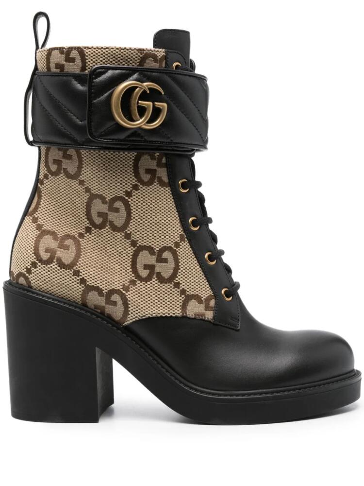 Gucci GG-monogram panelled ankle boots - Black Cover