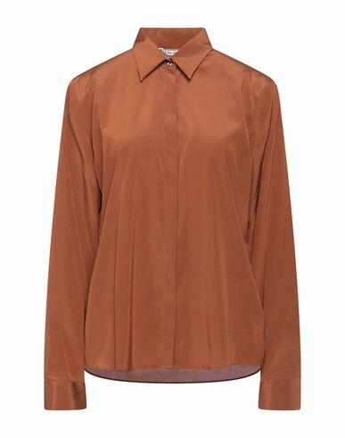 Caliban Woman Shirt Brown Silk, Elastane Cover