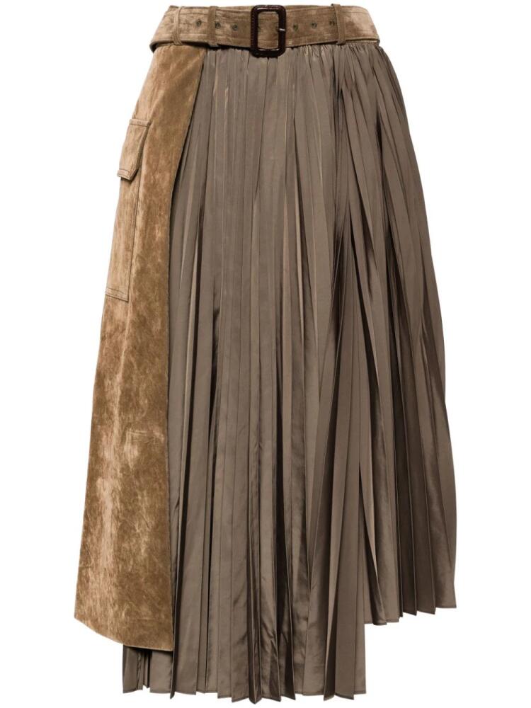 Juun.J panelled skirt - Brown Cover