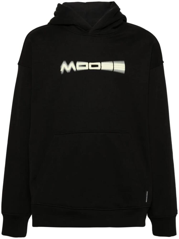 Moose Knuckles logo-print cotton hoodie - Black Cover