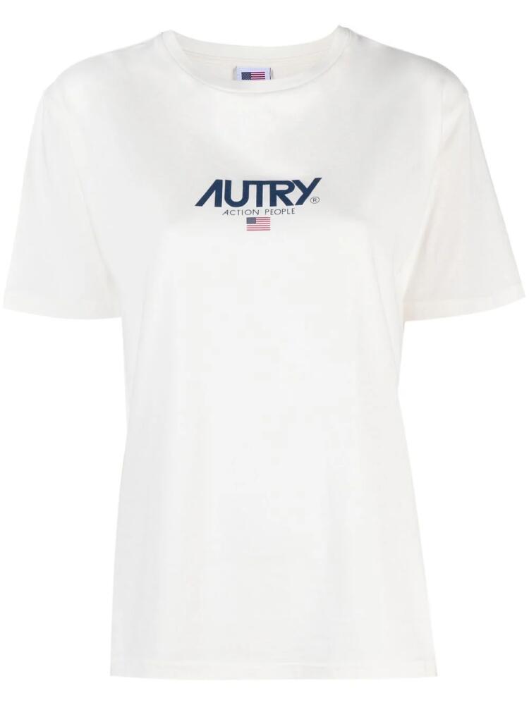 Autry logo-print cotton T-shirt - White Cover