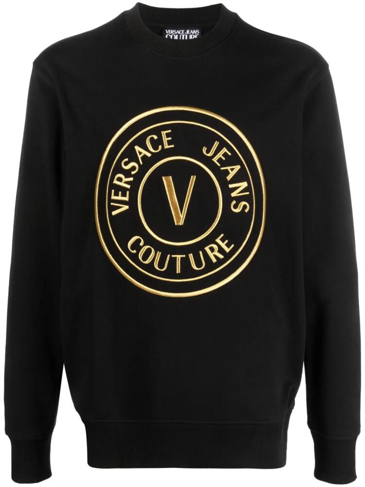 Versace Jeans Couture embroidered-logo cotton sweatshirt - Black Cover