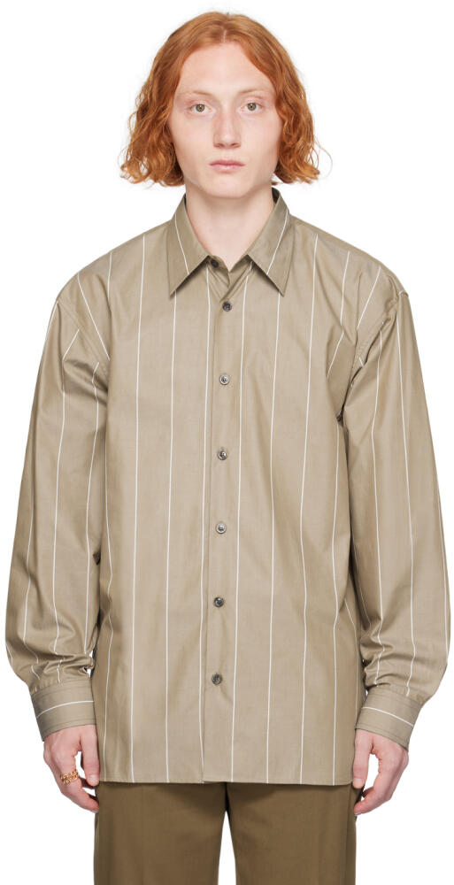 Dries Van Noten Brown Stripes Shirt Cover