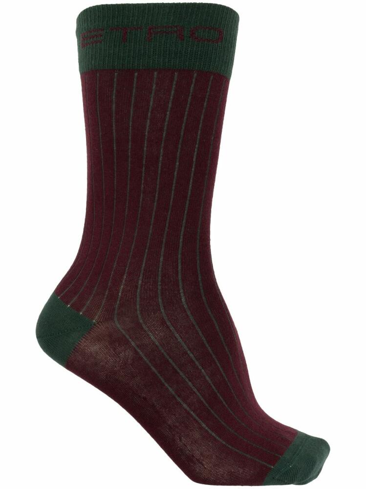 ETRO logo-jacquard striped socks - Red Cover