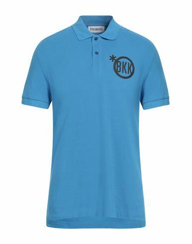 Bikkembergs Man Polo shirt Azure Cotton Cover