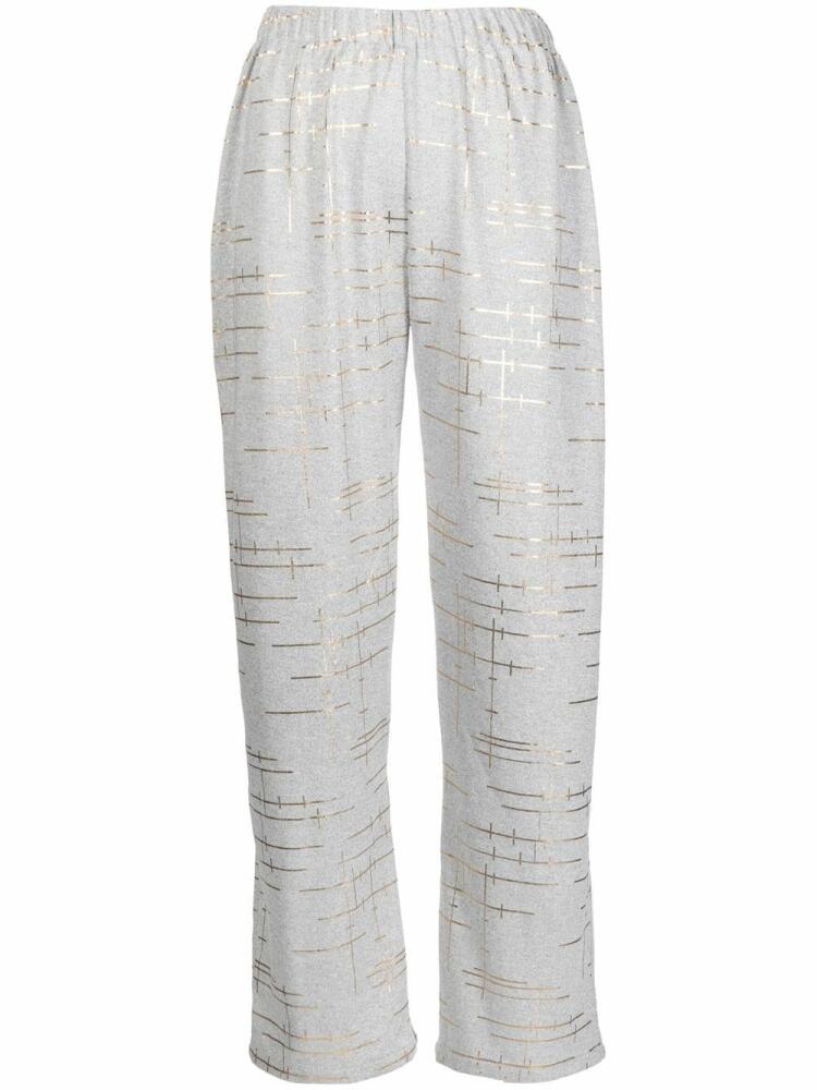 Bambah metallic geometric-print trousers - Grey Cover