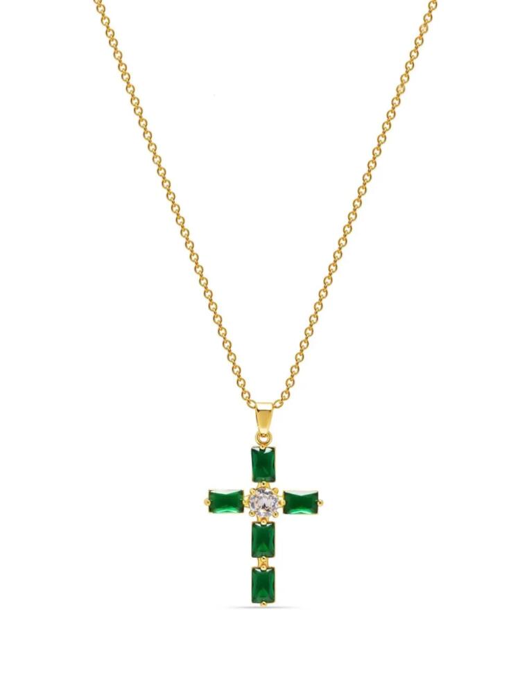 Nialaya Jewelry crystal-embellished cross-charm necklace - Gold Cover