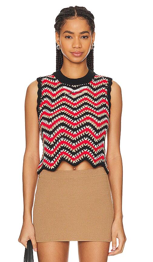 Ganni Crochet Vest in Red Cover