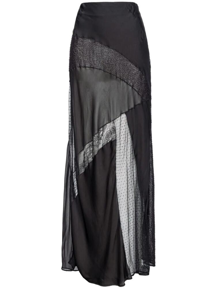 PINKO panelled semi-sheer maxi skirt - Black Cover