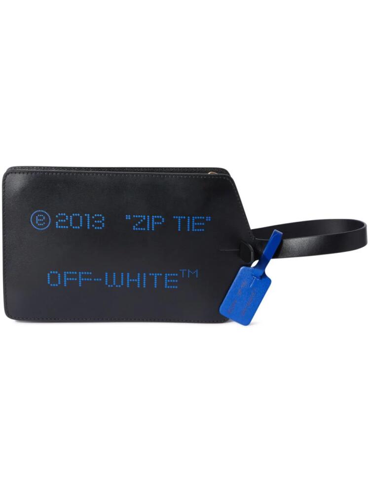 Off-White medium Zip Tie clutch - Black Cover