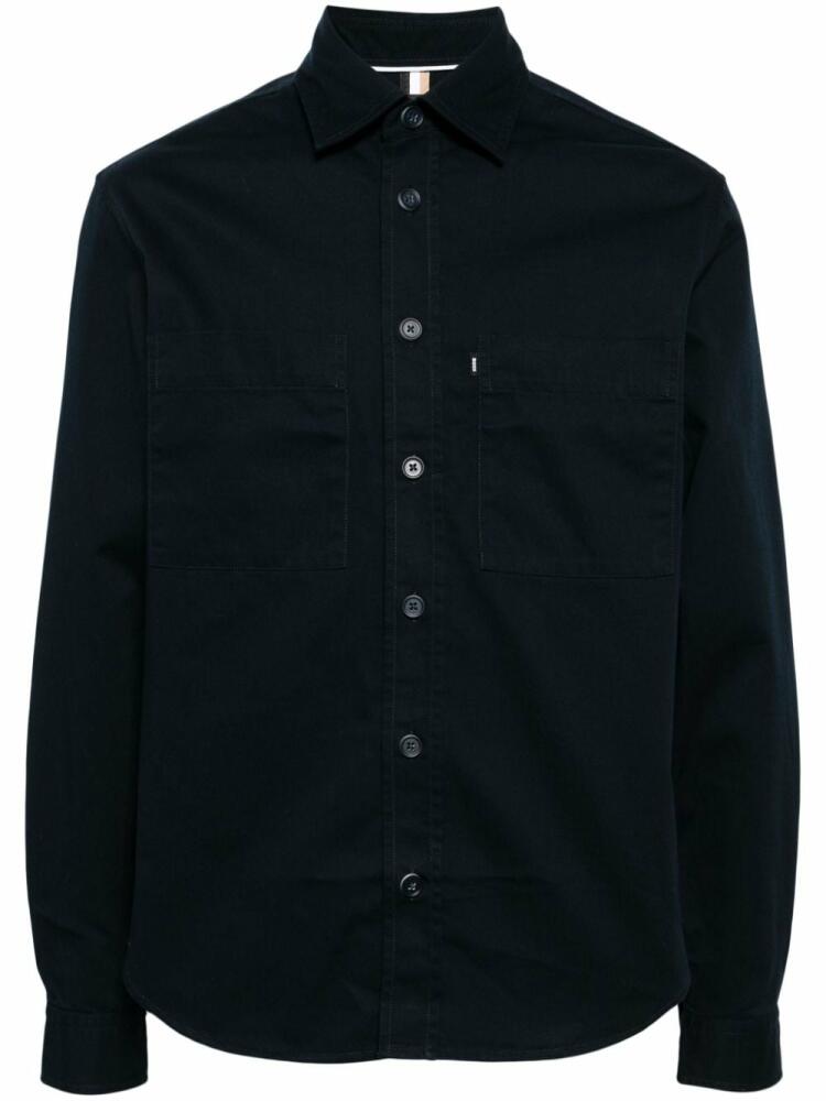 BOSS cotton twill overshirt - Blue Cover