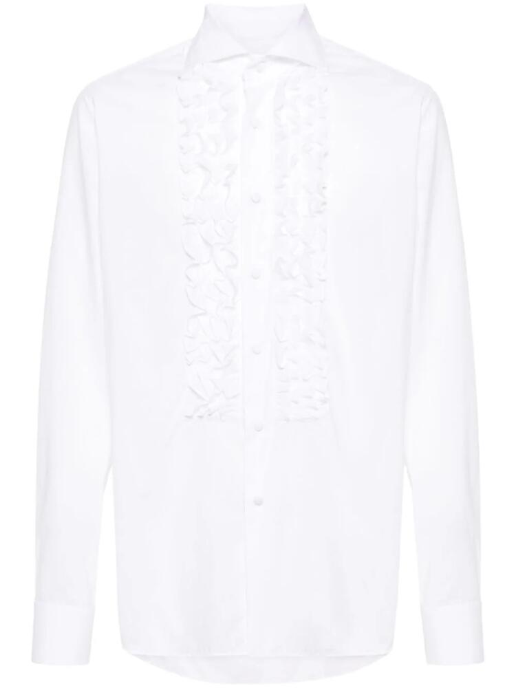 Tagliatore ruffle-trim detail shirt - White Cover