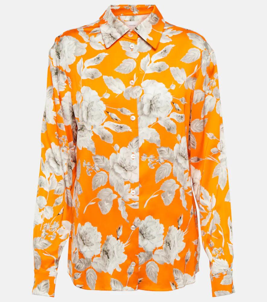 Erdem Lillia floral satin blouse Cover