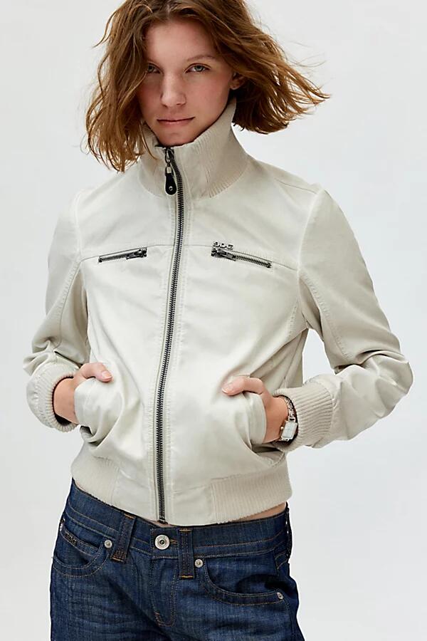 BDG Ron Faux Leather Jacket in White Cover