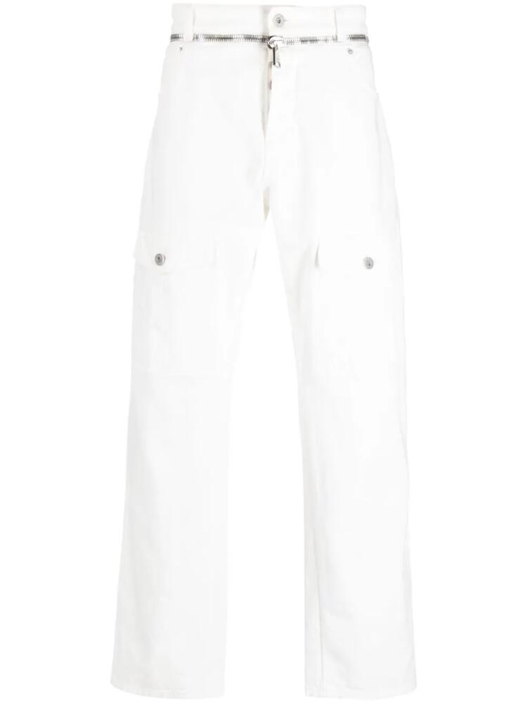 Balmain zip-detail straight-leg jeans - White Cover