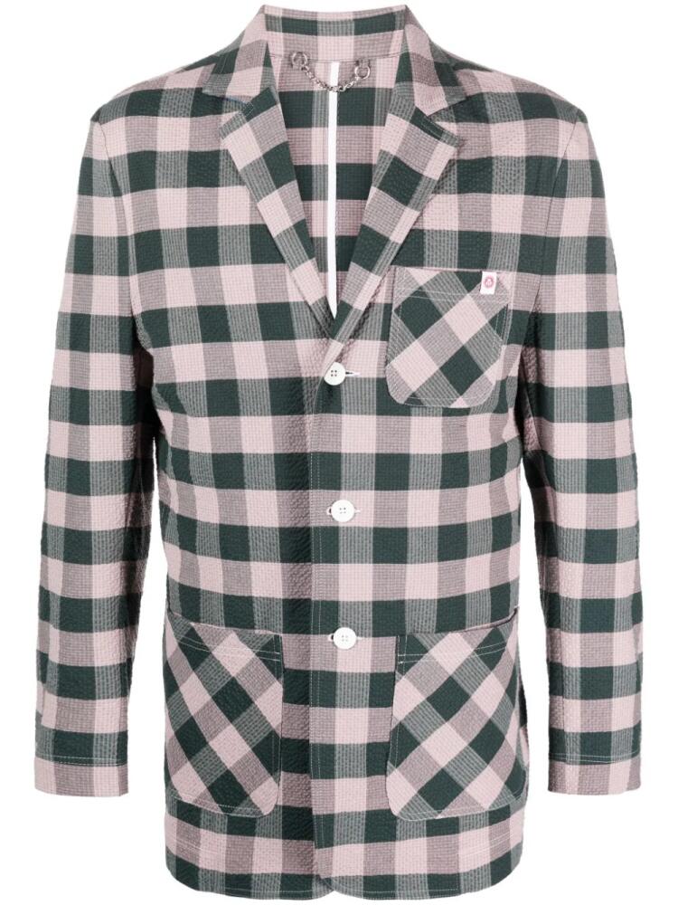 Charles Jeffrey Loverboy checked single-breasted blazer - Green Cover