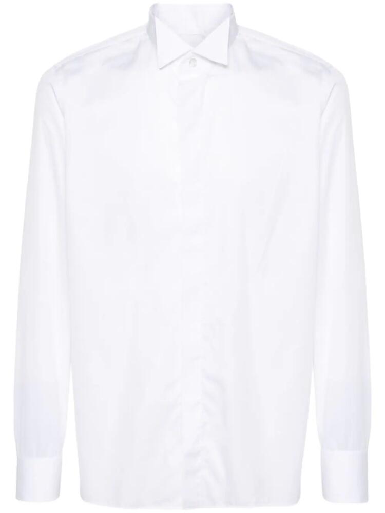 Tagliatore long-sleeve cotton shirt - White Cover