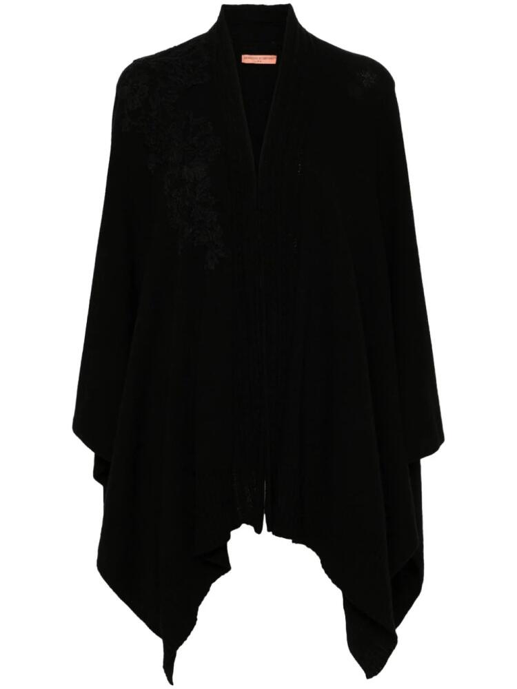 Ermanno Scervino lace-detailed cape - Black Cover