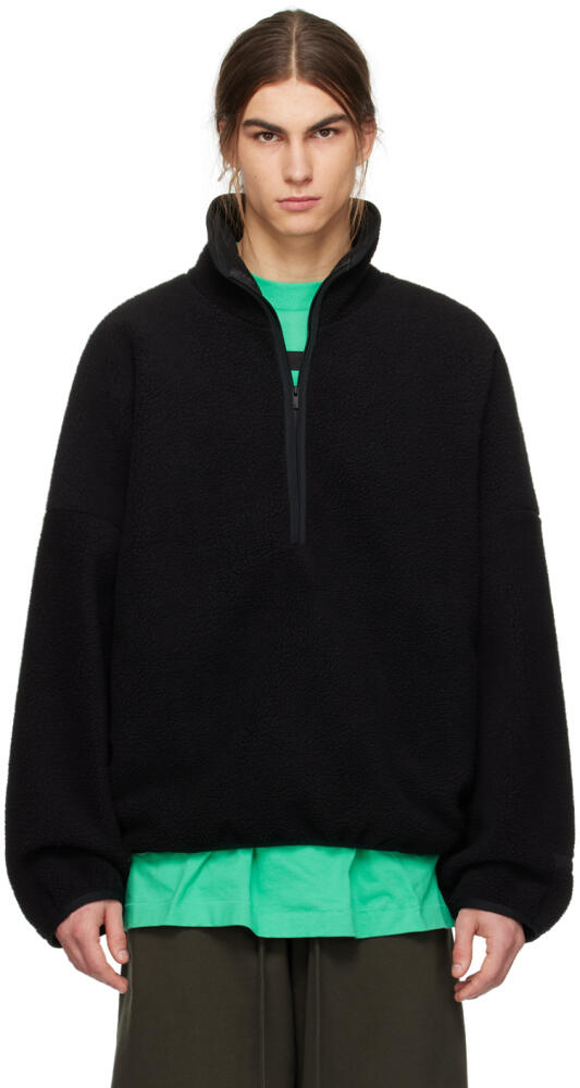 Fear of God ESSENTIALS Black Half-Zip Sweatshirt Cover