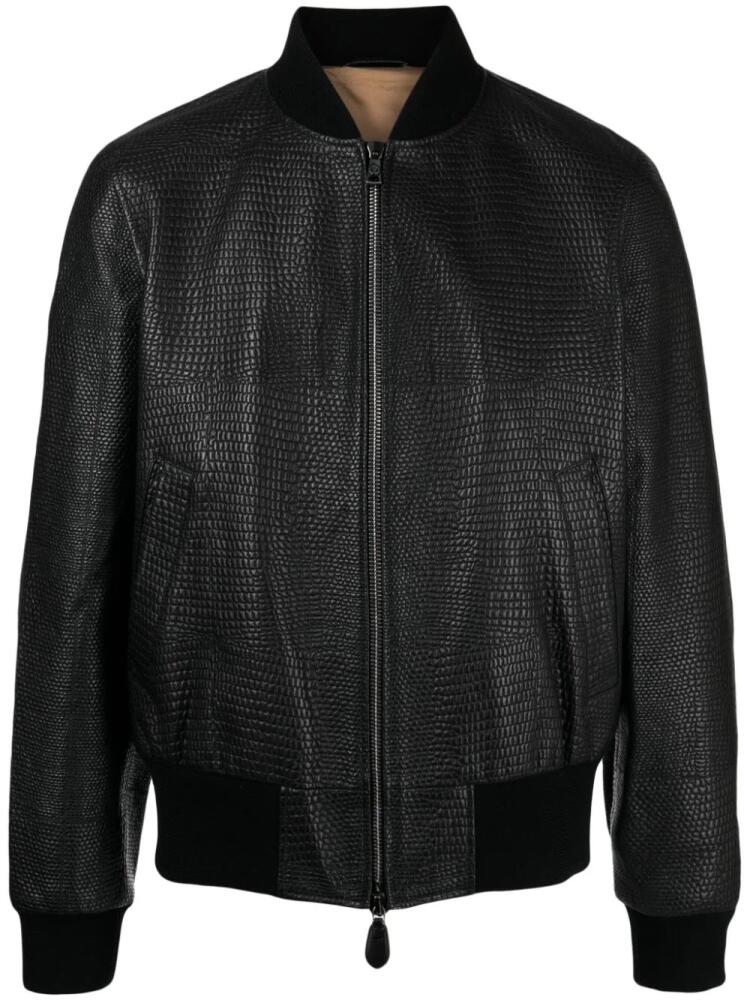 Roberto Cavalli textured bomber jacket - Black Cover