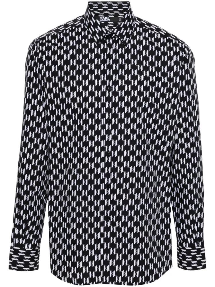 Karl Lagerfeld all-over logo print shirt - Black Cover