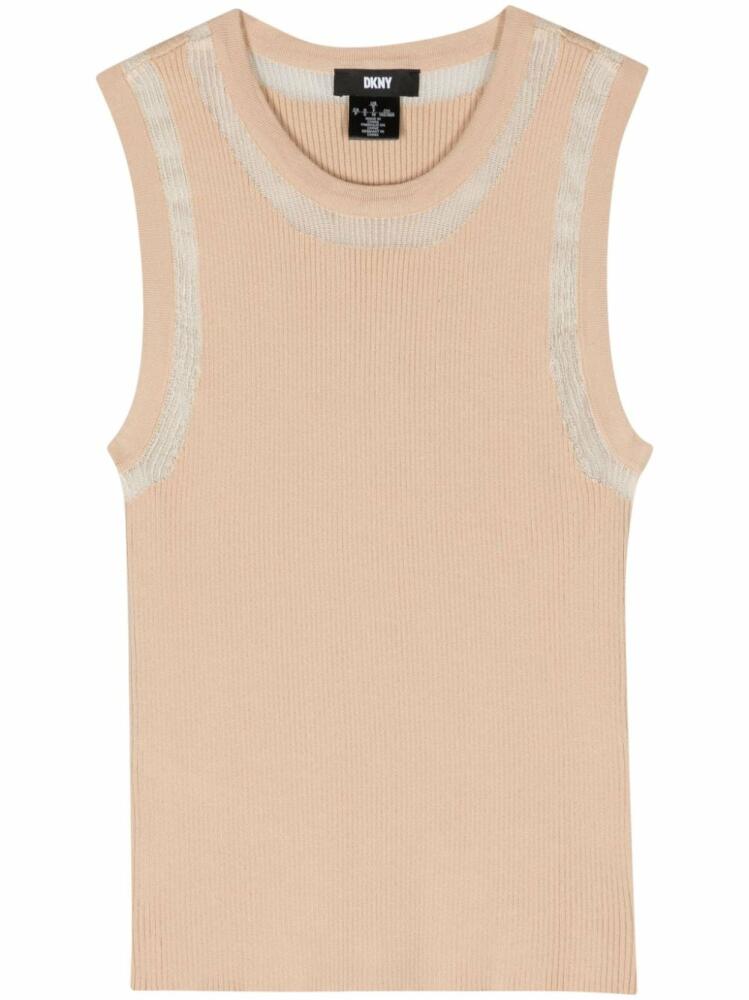 DKNY ribbed-knit tank top - Neutrals Cover