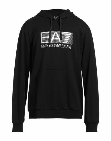 Ea7 Man Sweatshirt Black Cotton, Elastane Cover