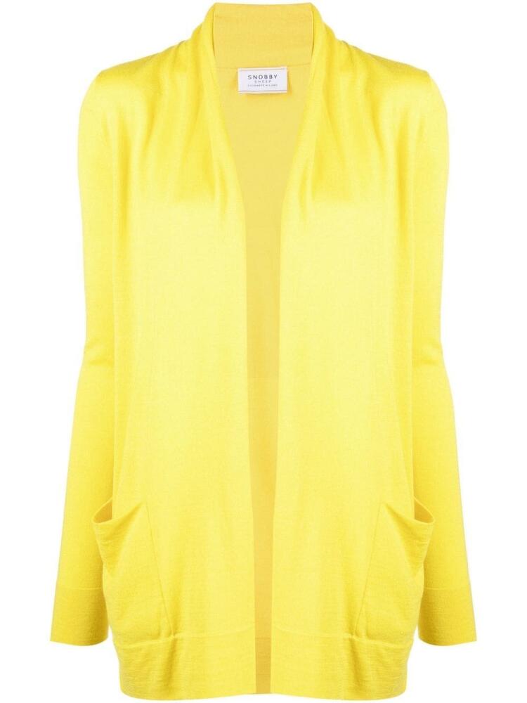 Wild Cashmere open-front rib-trimmed cardigan - Yellow Cover